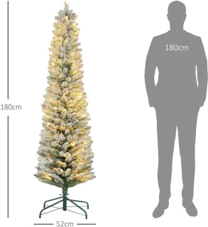 Kerstboom met Sneeuw 180 cm en LED Verlichting - Groen