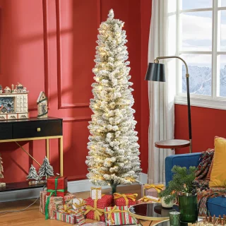 Kerstboom met Sneeuw 180 cm en LED Verlichting - Groen