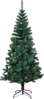vidaXL - Kunstkerstboom - met - iriserende - uiteinden - 210 - cm - PVC - groen