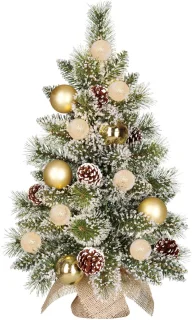 Black Box Trees Kaprun Kunstkerstboom met LED Verlichting en Timerfunctie - H60 x Ø39 cm - Groen, Goud