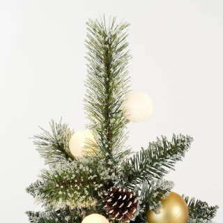 Black Box Trees Kaprun Kunstkerstboom met LED Verlichting en Timerfunctie - H60 x Ø39 cm - Groen, Goud