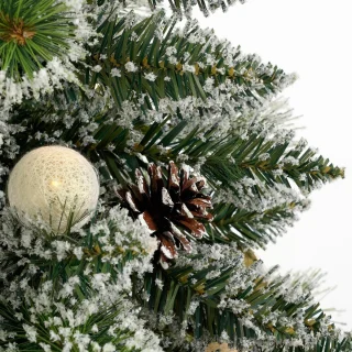 Black Box Trees Kaprun Kunstkerstboom met LED Verlichting en Timerfunctie - H60 x Ø39 cm - Groen, Goud