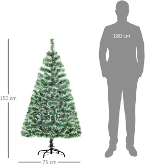 Kunstkerstboom met witte punten ∅75 x 150 cm - Groen/Wit