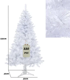 120cm kunstkerstboom, met standaard, kunstboom, kerstboom, pvc-naalden, ideaal voor thuis, kantoor, winkels en hotels, wit