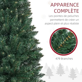 Slanke Kunstkerstboom 180 cm met Stalen Basis - Opvouwbaar en Realistisch Effect