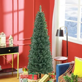 Slanke Kunstkerstboom 180 cm met Stalen Basis - Opvouwbaar en Realistisch Effect