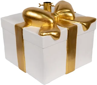 Clayre & Eef Kerstboom Standaard Cadeau 30x28x48 cm Wit Keramisch materiaal