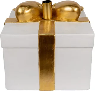 Clayre & Eef Kerstboom Standaard Cadeau 30x28x48 cm Wit Keramisch materiaal