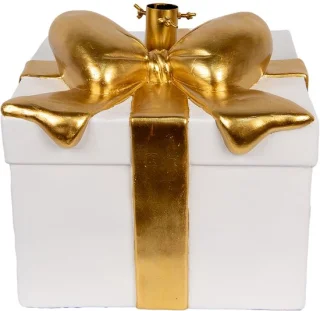 Clayre & Eef Kerstboom Standaard Cadeau 30x28x48 cm Wit Keramisch materiaal
