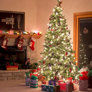 Kunstkerstboom - 250 led lampjes - Kunstboom - PVC naalden - Metalen standaard - Inklapsysteem - Kerstmis - Feestdagen - Kerstboom - Groen-180 cm