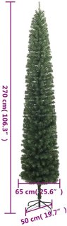 Wat vinden we goed aan de vidaXL - Kunstkerstboom - smal - met - standaard - 270 - cm - PVC