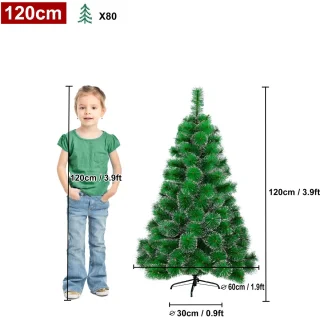 150 Cm Kerstboom Kunstkerstboom Decoratie Dennenboom Groene Dennennaalden Met Sneeuweffect Met Standaard