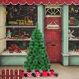 150 Cm Kerstboom Kunstkerstboom Decoratie Dennenboom Groene Dennennaalden Met Sneeuweffect Met Standaard