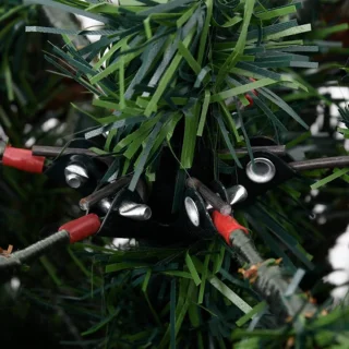 vidaXL - Kerstboom - met - LED - en - dennenappels - 225 - cm - PVC - en - PE - groen - en - wit