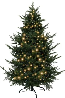 KJ Kunstkerstbomen Calgary Kunstkerstboom de luxe - 210 cm - met inclusief LED verlichting 460 led-lampjes - 3087 PE en PVC takken - Smart Adapter