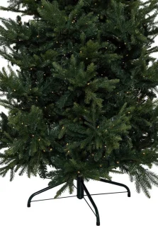 KJ Kunstkerstbomen Calgary Kunstkerstboom de luxe - 210 cm - met inclusief LED verlichting 460 led-lampjes - 3087 PE en PVC takken - Smart Adapter