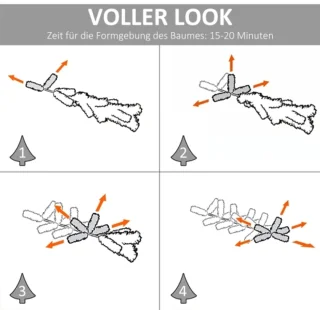 Kunstkerstboom 210 cm kunstmatige dennenboom met 505 punten Kerstboom Kerstversiering incl. metalen standaard voor binnen