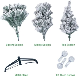 Uten Luxe uitvoering Kunstkerstboom - Kerstboom met sneeuw - H180 x Ø90 cm - 700 Takken - Groen