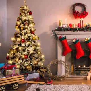 Uten Luxe uitvoering Kunstkerstboom - Kerstboom met sneeuw - H180 x Ø90 cm - 700 Takken - Groen