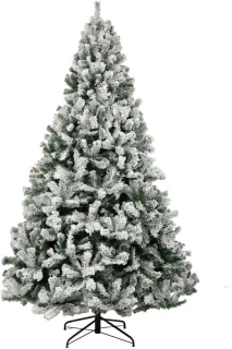 VANKEL Kunstkerstboom met Sneeuweffect - Levensechte PVC Boom - 180 cm - Dicht en Vol Takken，1006 Takpunten - Stabiele Metalen Standaard - Eenvoudig te Monteren - Feestdecoratie