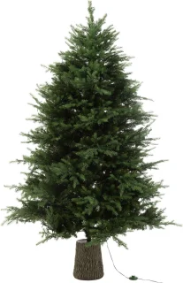 J-Line decoratie Kerstboom - kunststof - groen - LED lichtjes