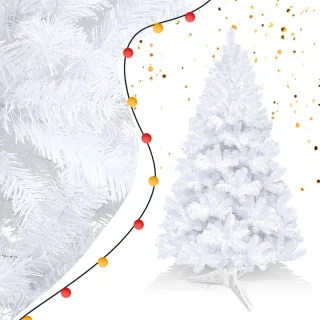 Kunstkerstboom - 150 cm - dennenboom met standaard voor kerstversiering herbruikbaar wit