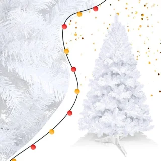 Kunstkerstboom - 150 cm - dennenboom met standaard voor kerstversiering herbruikbaar wit
