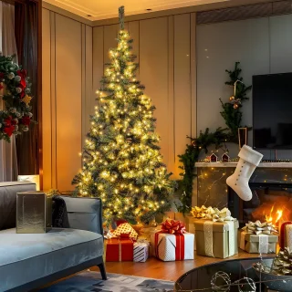 Aigostar Kunstkerstboom met LED Verlichting - Kerstboom - 210 CM - 400 LED-licht - 600 Takken - Groene