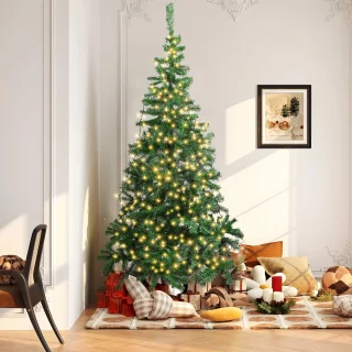 Aigostar Kunstkerstboom met LED Verlichting - Kerstboom - 210 CM - 400 LED-licht - 600 Takken - Groene