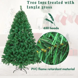 Kunstkerstboom - 180 cm - Realistische PVC Kerstboom - Metalen Standaard - Zonder Verlichting - Groen