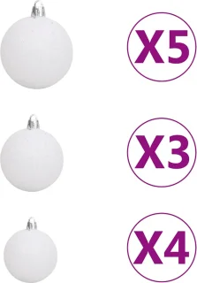 vidaXL - Kunstkerstboom - met - verlichting - en - kerstballen - 380 - takken - 150 - cm