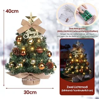 Kleine kerstboom met verlichting voor tafeldecoratie - 40 cm
