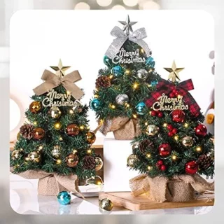 Kleine kerstboom met verlichting voor tafeldecoratie - 40 cm