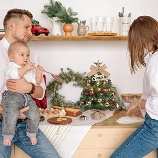 Kleine kerstboom met verlichting voor tafeldecoratie - 40 cm