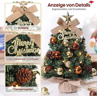 Kleine kerstboom met verlichting voor tafeldecoratie - 40 cm