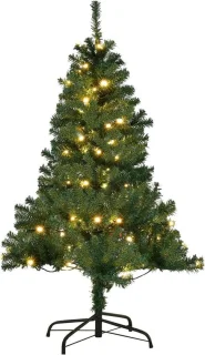 Kunstkerstboom met ledverlichting, 120/150/180/210 cm, met 11 lichtmodi en 5 kleurveranderingen, dennenboom met metalen standaard, pvc-naalden, kunstboom, klapsysteem, voor Kerstmis, groen
