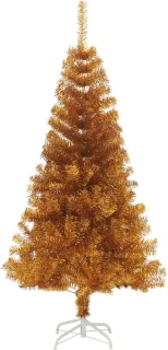 vidaXL - Kunstkerstboom - met - standaard - 150 - cm - PET - goudkleurig