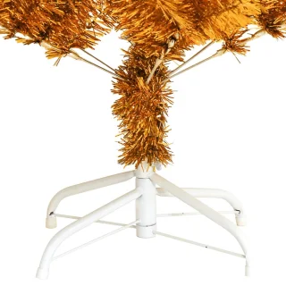 vidaXL - Kunstkerstboom - met - standaard - 150 - cm - PET - goudkleurig