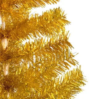 vidaXL - Kunstkerstboom - met - standaard - 150 - cm - PET - goudkleurig
