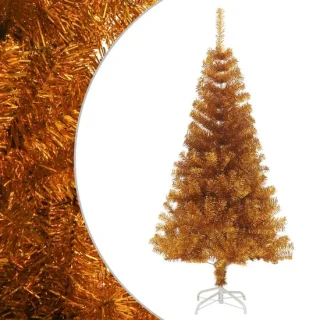 vidaXL - Kunstkerstboom - met - standaard - 150 - cm - PET - goudkleurig