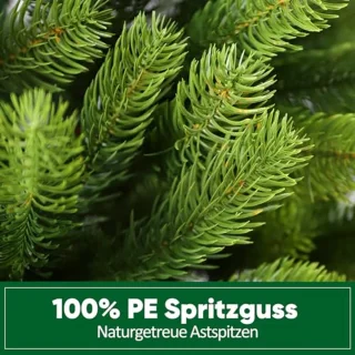 100% PE Kunstkerstboom 180 cm - Nordmann-spar met 762 Takken en Accessoires