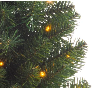 Bellatio Decorations Kunst kerstboom - groen - H120 cm - met verlichting - verlichte kunstboom - LED
