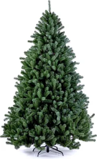 Boston kunstkerstboom - 210 cm - groen - Ø 129 cm - 1.838 tips - metalen voet
