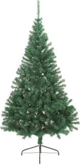 vidaXL - Kunstkerstboom - met - standaard - half - 240 - cm - PVC - groen