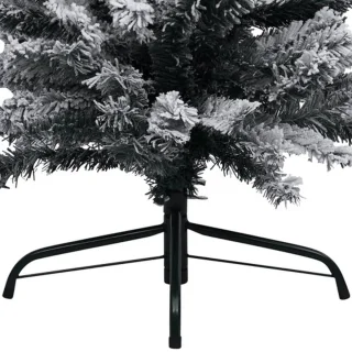 vidaXL - Kunstkerstboom - met - sneeuw - smal - 120 - cm - PVC - groen