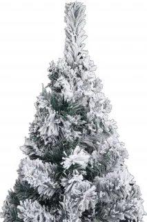 vidaXL - Kunstkerstboom - met - sneeuw - smal - 120 - cm - PVC - groen