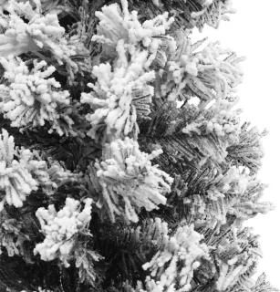 vidaXL - Kunstkerstboom - met - sneeuw - smal - 120 - cm - PVC - groen