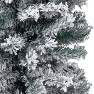 vidaXL - Kunstkerstboom - met - sneeuw - smal - 120 - cm - PVC - groen