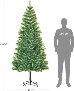 HOMCOM-Kerstboom-100x100x210cm-PET-Groen