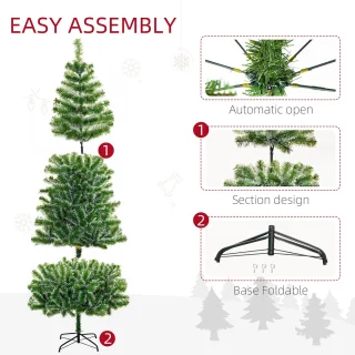 HOMCOM-Kerstboom-100x100x210cm-PET-Groen